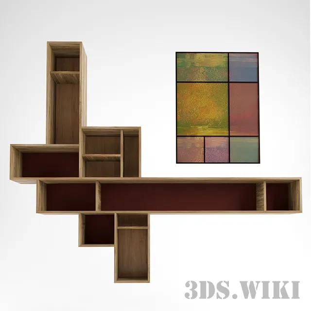 furniture – Wall shelves and paintings 3ds Max