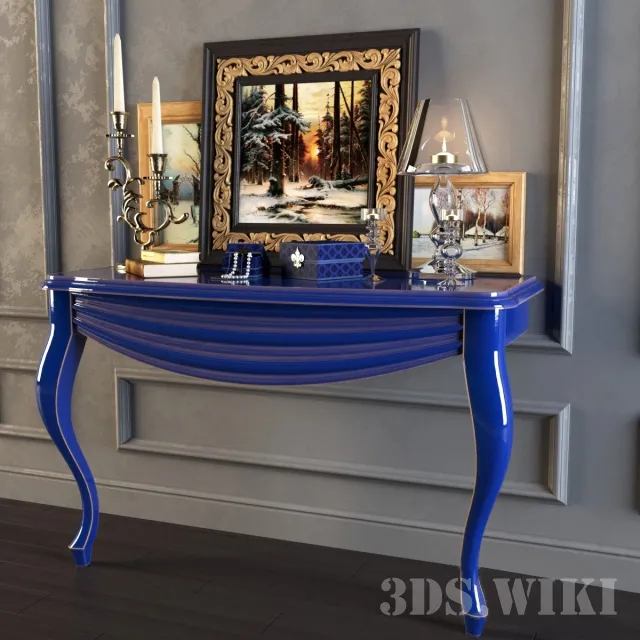 furniture – Wall table with decorative fence 3ds Max