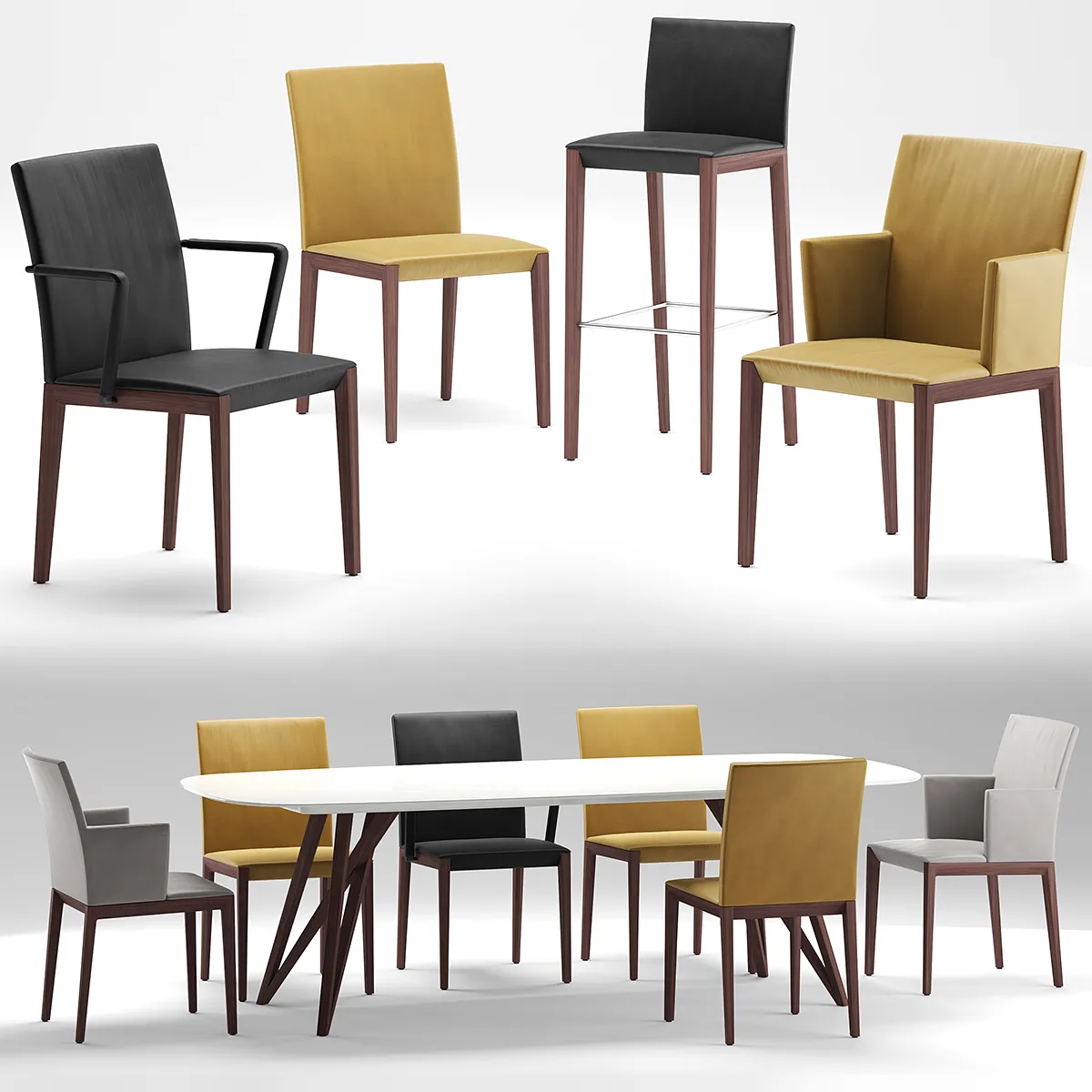 furniture – Walter Andoo table with chairs 42 3ds Max