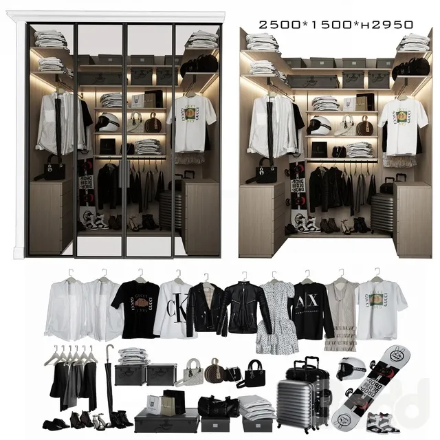 FURNITURE – WAREDROBE & DISPLAY – 3D MODELS – 3DS MAX – FREE DOWNLOAD – 12249