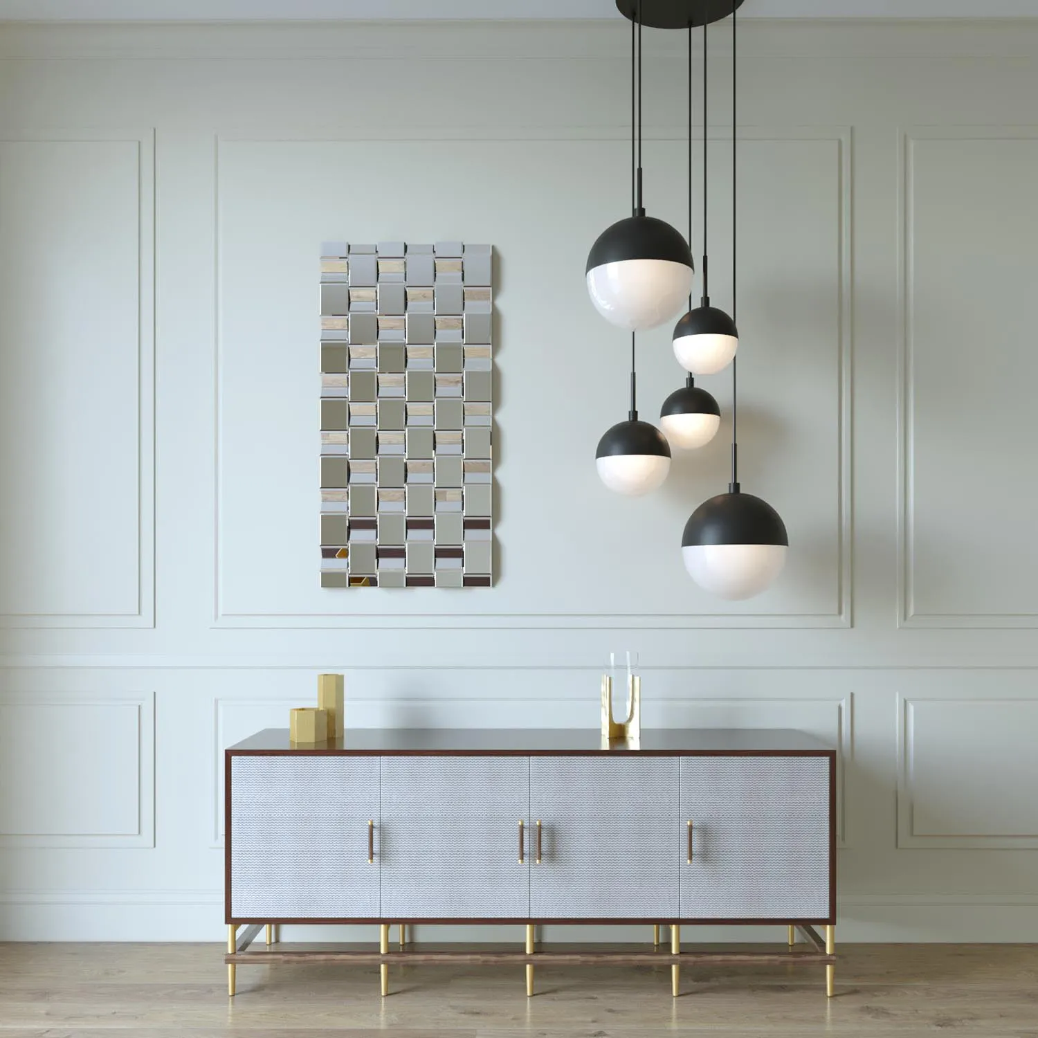 furniture – West Elm chest of drawer with chandelier 05 3ds Max