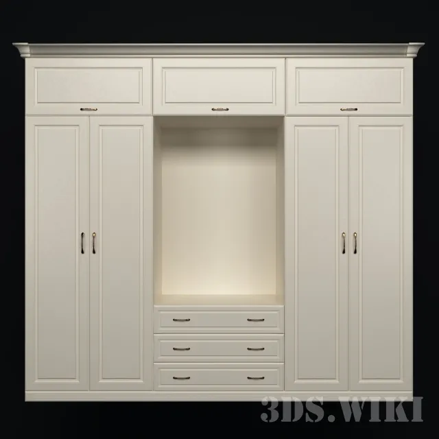 furniture – White wardrobe for clothes 3ds Max