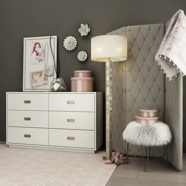 furniture – Wide Comod Restoration Hardware Avalon Waxed White 3ds Max