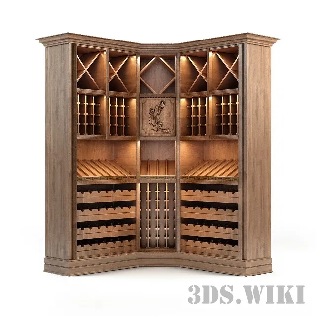 furniture – Wine corner cabinet showcase 3ds Max