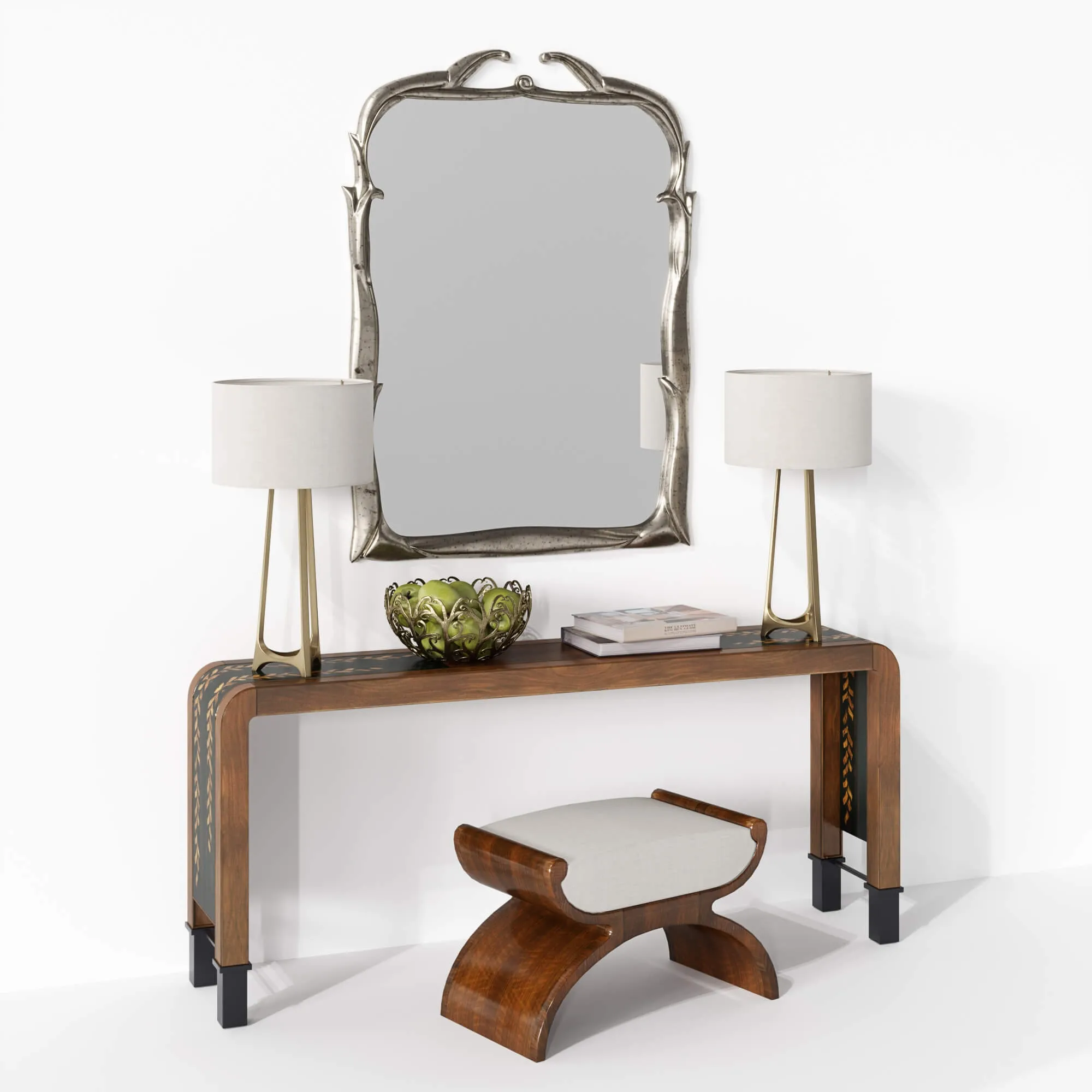 furniture – Wisteria Long table by Bill Sofield with decor  Baker furniture 3ds Max