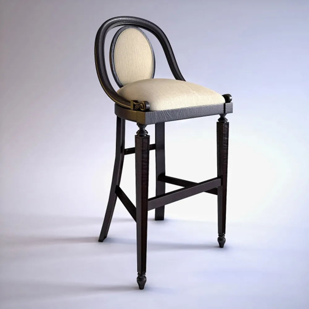 furniture – Wooden bar stool 3ds Max