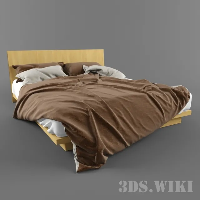 furniture – Wooden bed 3ds Max