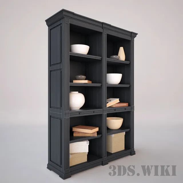 furniture – Wooden cabinet with shelves 3ds Max