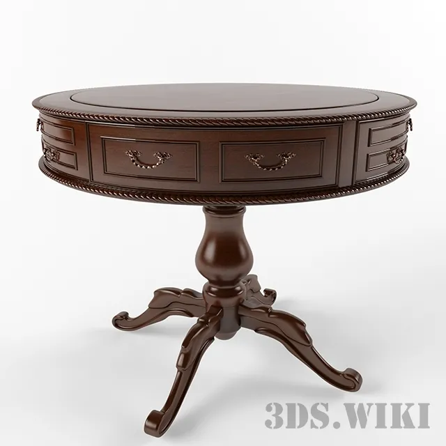 furniture – Wooden classic round table 3ds Max