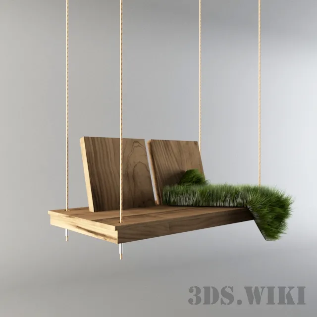 furniture – Wooden swing for interior 3ds Max