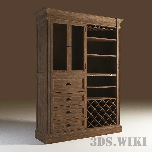 furniture – Wooden wine cabinet 3ds Max