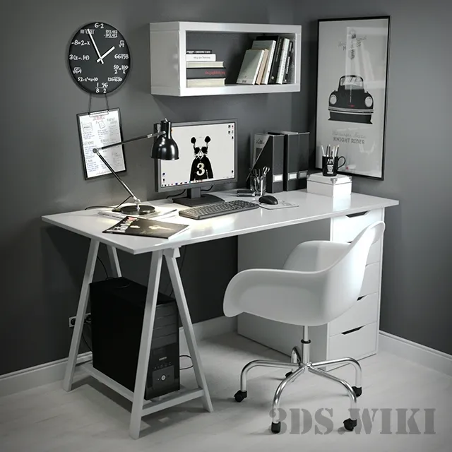 furniture – Work room with different items 3ds Max