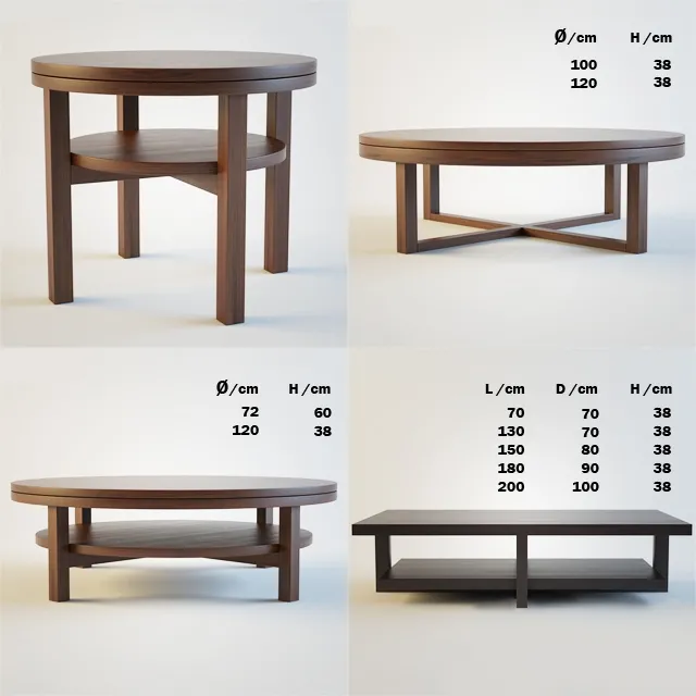 furniture – XVL  coffee tables 3ds Max