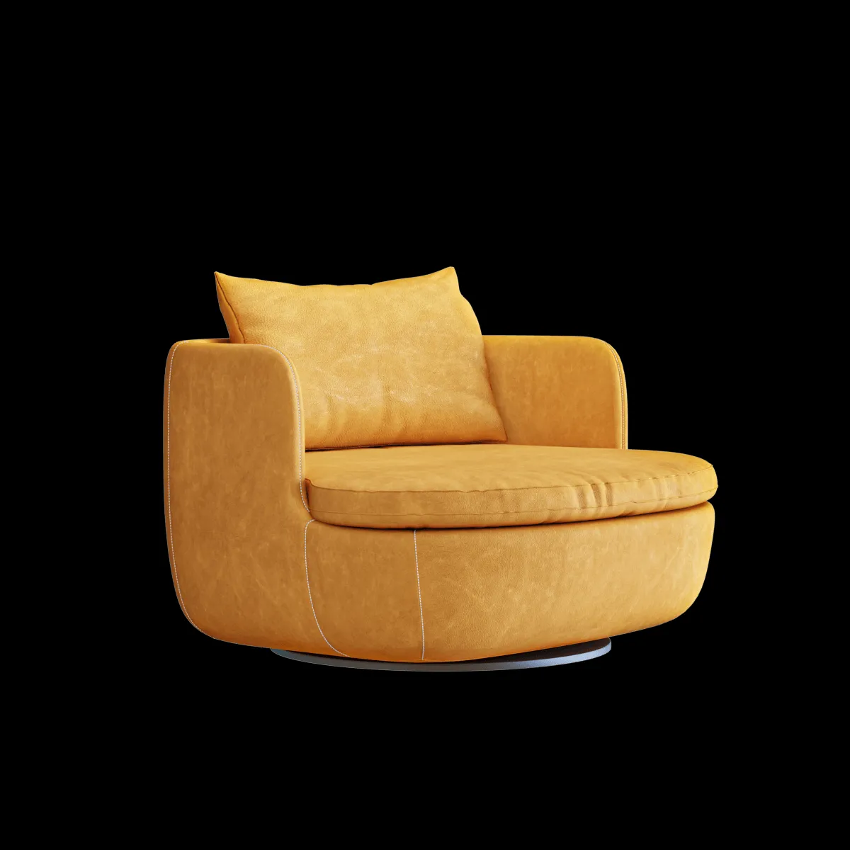 furniture – Yellow leather armchair 3ds Max