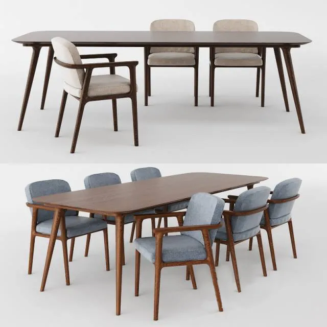 furniture – Zio dining table with chairs 17 3ds Max
