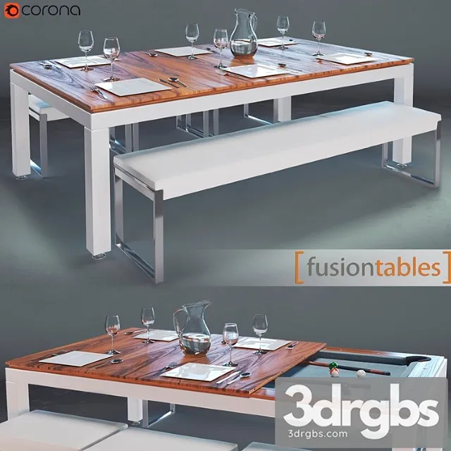 Fusion Tables Metal Line Dining Pools 3dsmax Download