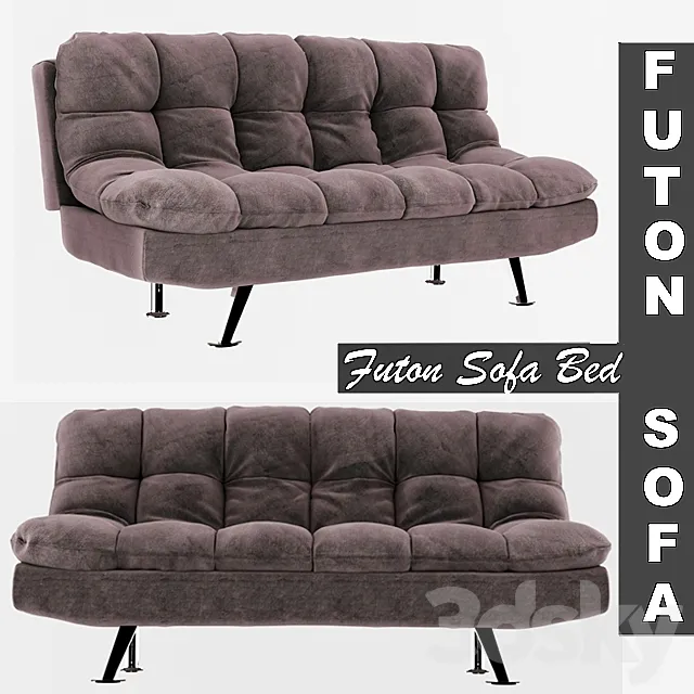 Futon Sofa Bed – Grey 3DSMax File