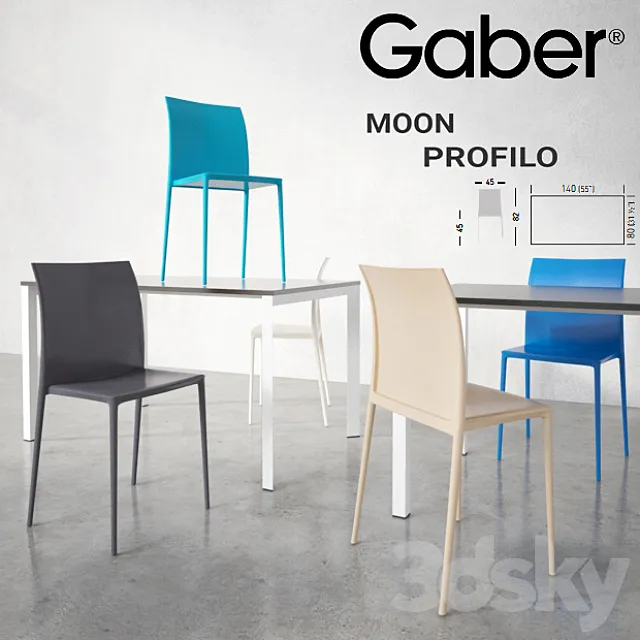 GABER Moon chair Profilo table 3DSMax File