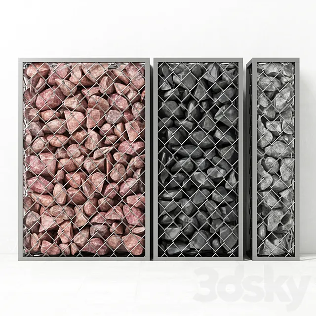 Gabion medium rock stone 3ds Max