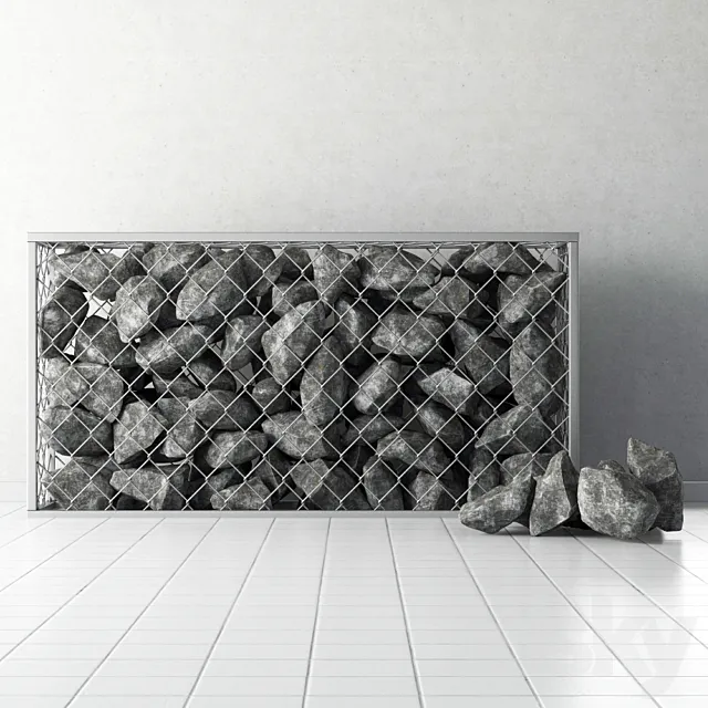 Gabion of rock stones 3DS Max Model