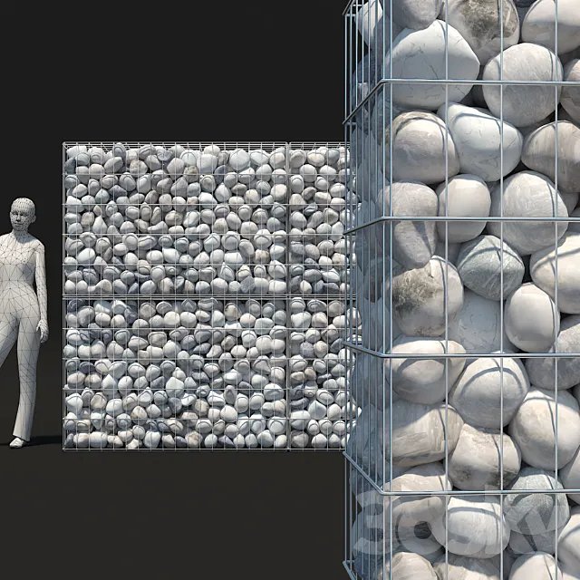 Gabion Riverstone 3DS Max Model