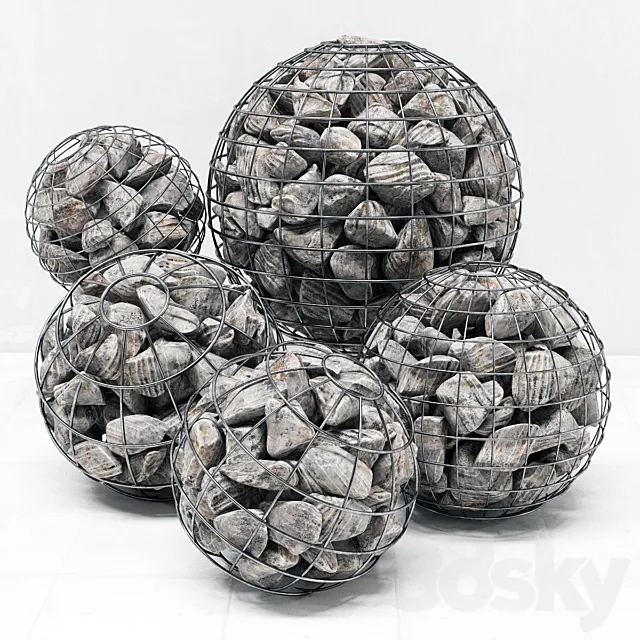 Gabion sphere rock stone _ Gabion sphere from rocky stone 3DS Max Model