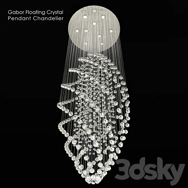 Gabor Floating Crystal Pendant Chandelier 3ds Max