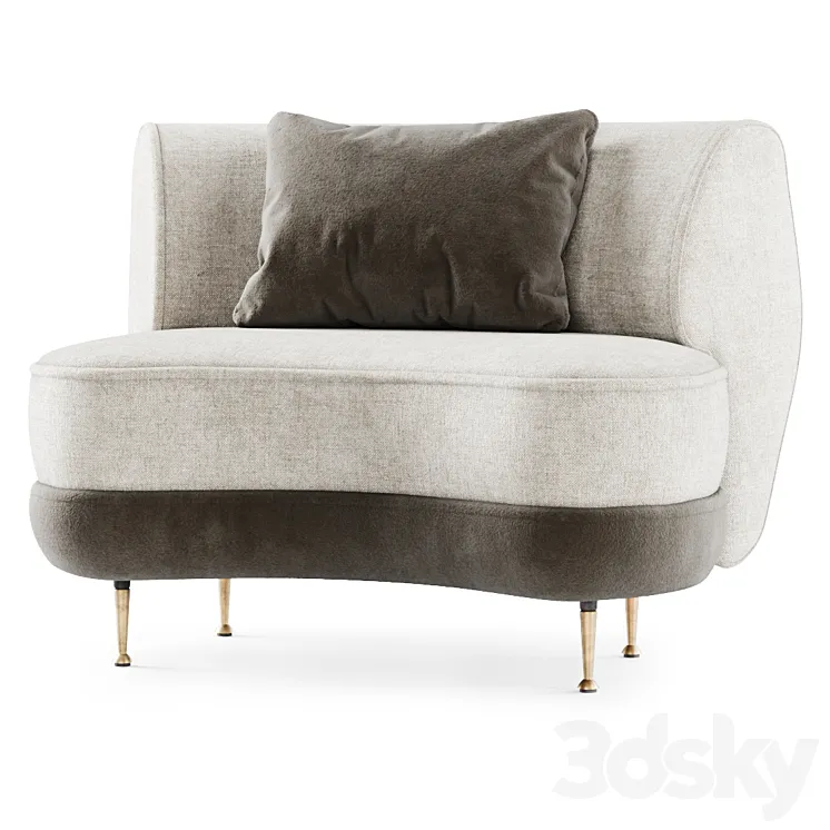 Gabriel curve armchair \/ Semicircular armchair 3DS Max