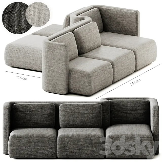 GALA Modular fabric sofa Composition 3 by Saba Italia 3ds Max