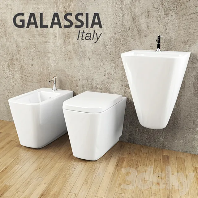 GALASSIA bidet toilet and sink 3DS Max Model