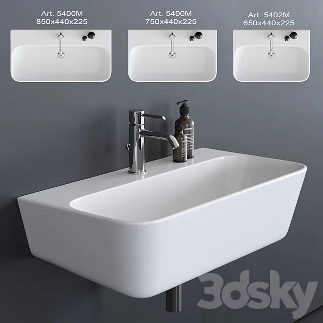 GALASSIA MEG11 Washbasin art. 5400M art. 5401M art. 5402M 3ds Max