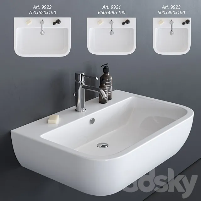 GALASSIA SA02 Washbasin art. 9921 art. 9922 art. 9923 3DSMax File