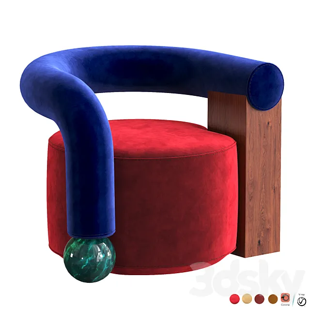 Galatea armchair by malabar 3DSMax File