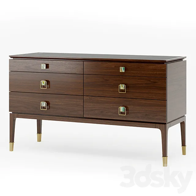 Galimberti Nino NARA CHEST OF 6 DRAWERS cod. Nar 07G 3ds Max