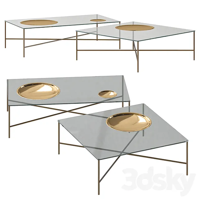 Gallotti & Radice Golden Moon Rectangular Coffee Table 3DSMax File