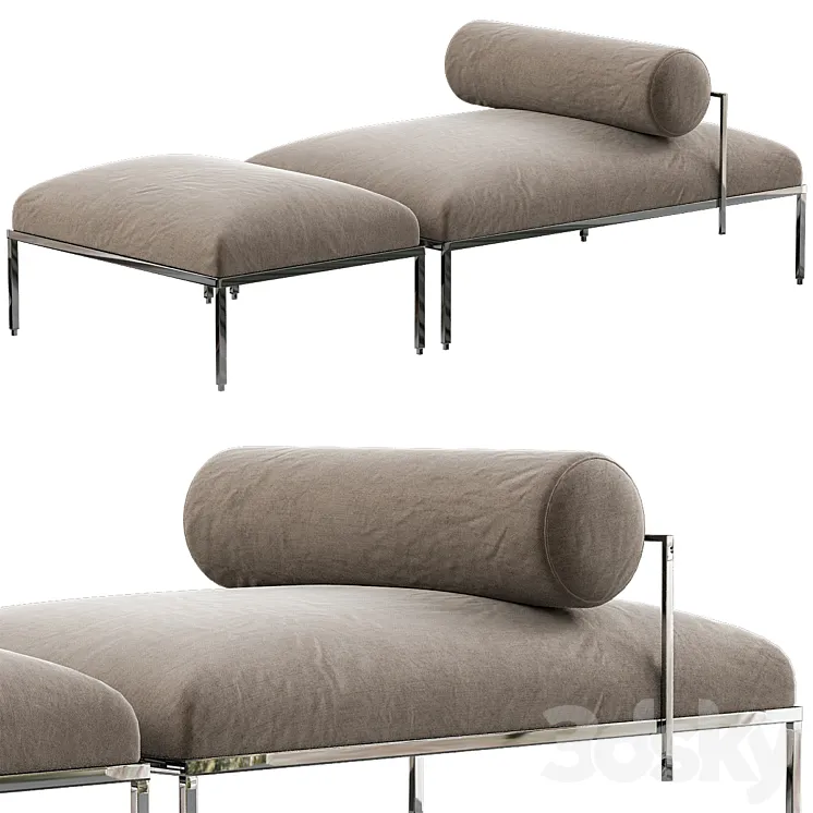 Gallotti Radice Home Oly Bench and Pouffe 3DS Max Model