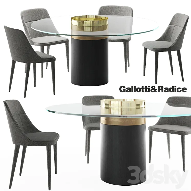 Gallotti&Radice Jackie chair | Haumea-T table 3DS Max