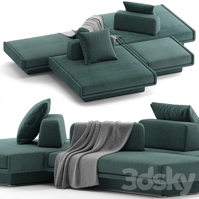 Gallotti&Radice LILAS MOSAÏQUE modular fabric sofa 3ds Max