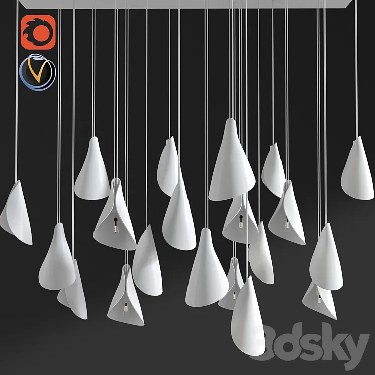 Gamadecor Pappardelle Direct Light Pendant Lamp 3DS Max