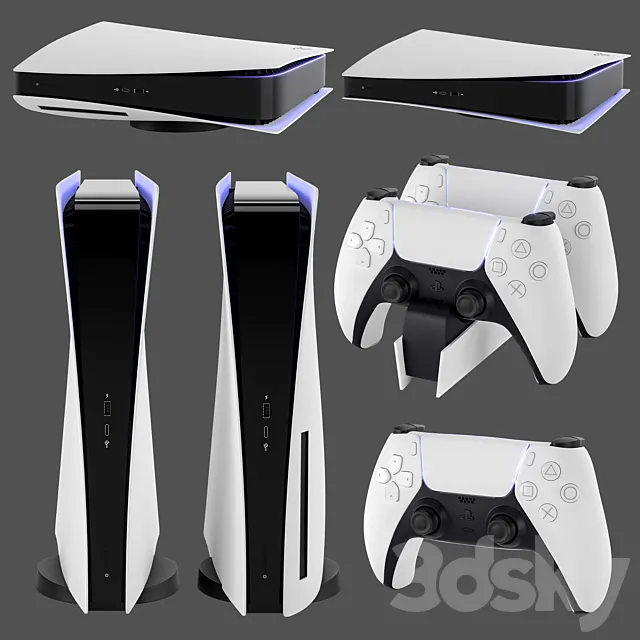 Game console PS5 Sony PlayStation 5 3DS Max Model