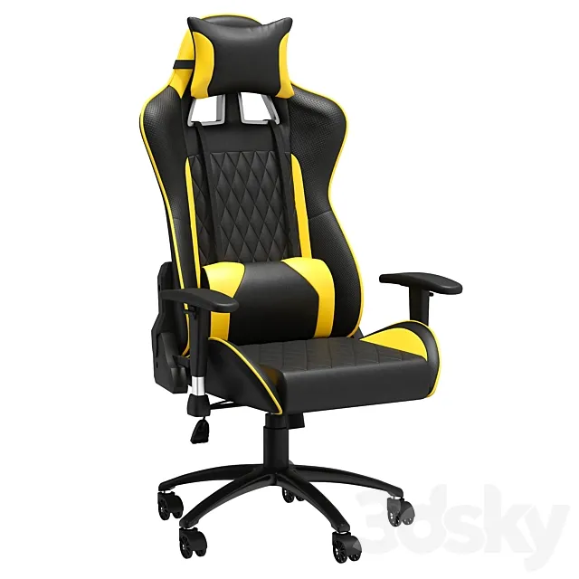 Gamer Duty Black & Yellow Chair 3ds Max