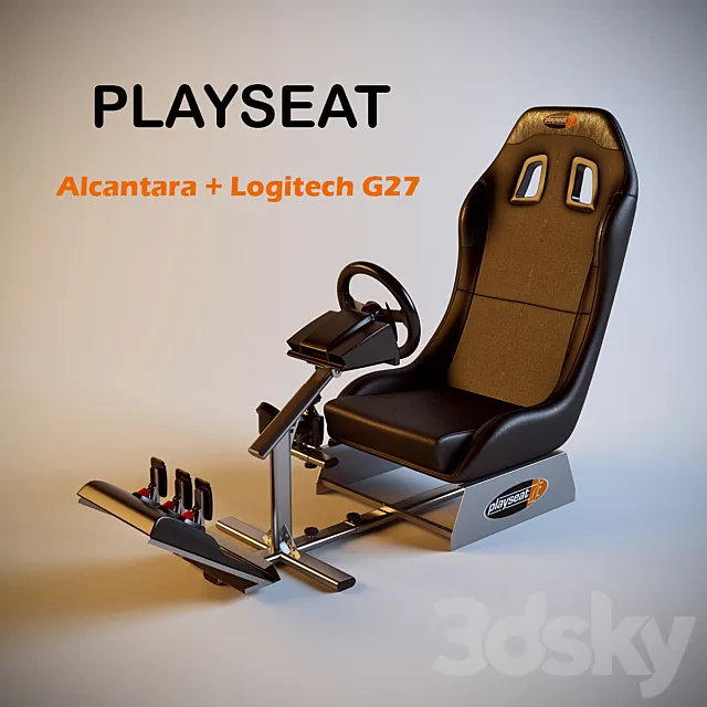Gaming chair Playseat Alcantara + Logitech G27 3DSMax File
