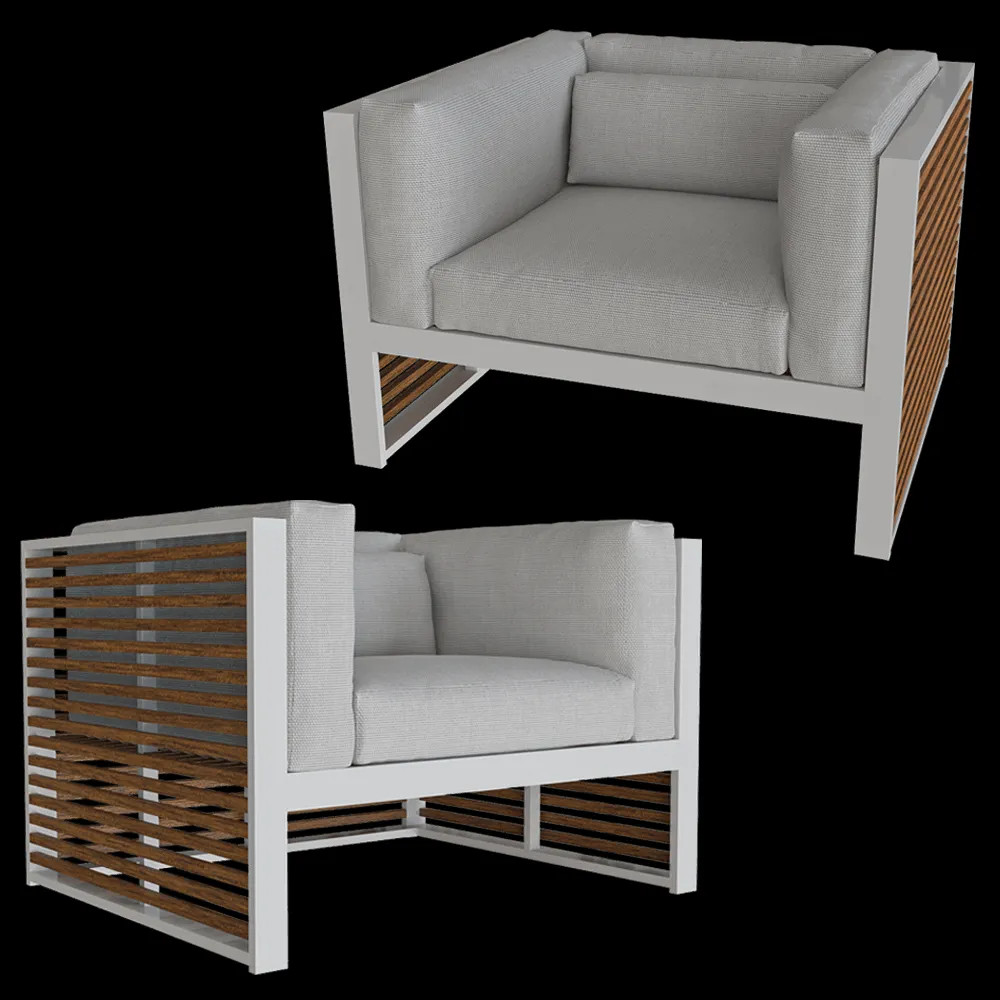 Gandía Blasco – Lounge chair DNA Teak 3ds Max