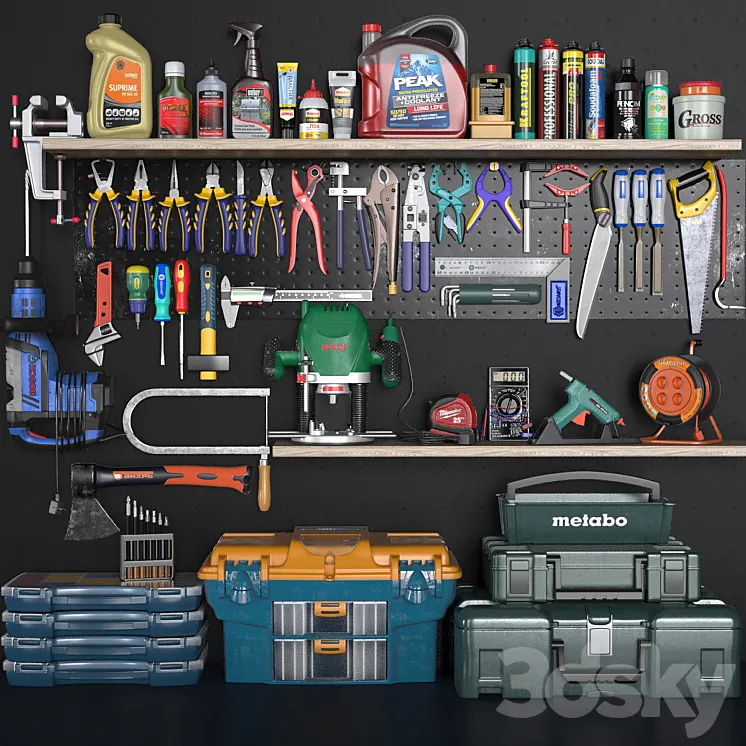 garage tools set 3 3DS Max