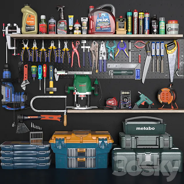 garage tools set 3 3DSMax File