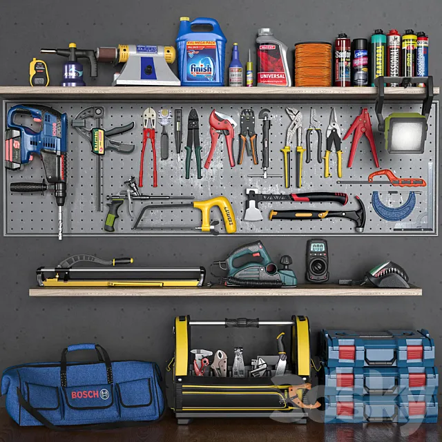 garage tools set 5 3DS Max Model