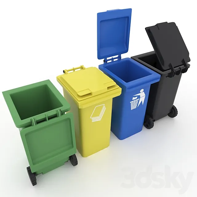 Garbage bins. Bins. 3ds Max