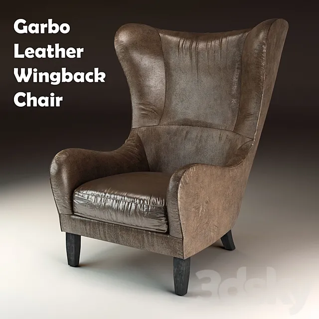 Garbo Leather Wingback Chair 3DSMax File