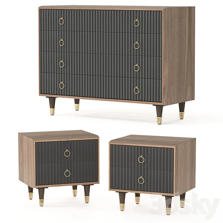 Garda Decor Chest of drawers and bedside tables 3DS Max