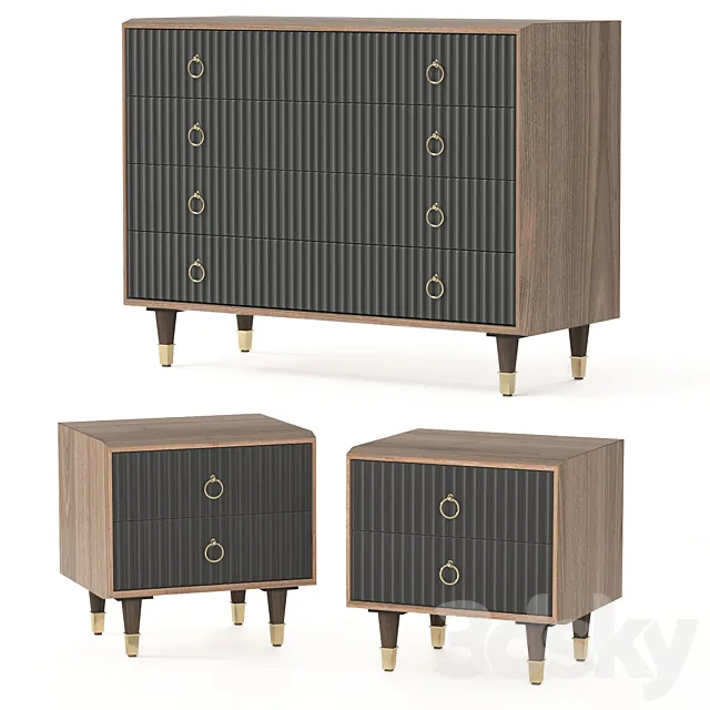 Garda Decor Chest of drawers and bedside tables 3DSMax File